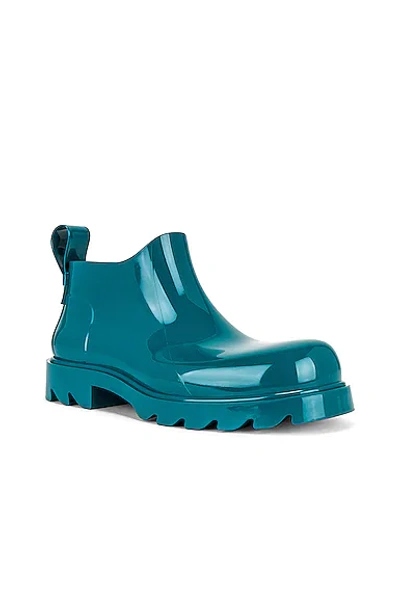 Bottega Veneta Blue Stride Rubber Ankle Boots In Blaster