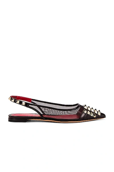 Shop Valentino Alcove Slingback Flats In Nero