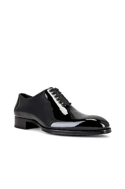 Shop Tom Ford Elkan Patent Evening Lace Up In Black