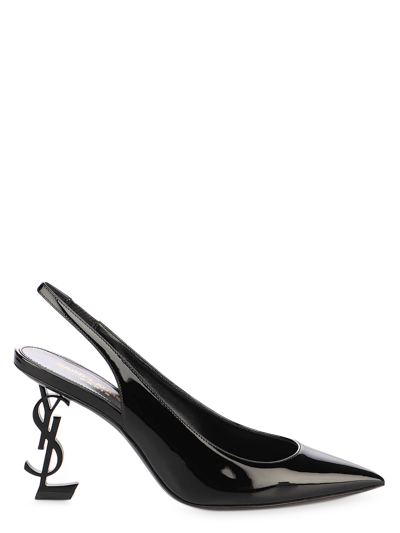 Shop Saint Laurent Opyum 85 Ysl Sling Back In Black