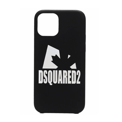 Shop Dsquared2 Black Leaf Iphone 12 Pro Case In Nero