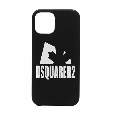 Dsquared2 Black Leaf Iphone 12 Pro Case In Nero