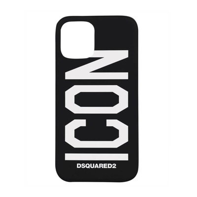 Shop Dsquared2 Be Icon Black White Iphone 12 Pro Case In Nero