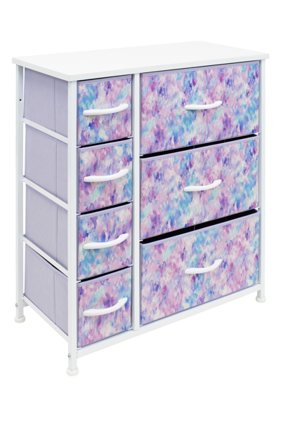 Shop Sorbus 7 Drawer Chest Dresser In Tie-dye Purple