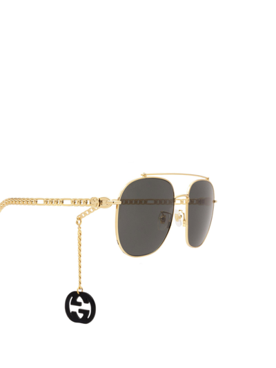 Shop Gucci Unisex  Gg0727s Gold Unisex Sunglasses