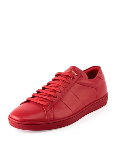 Saint Laurent Sl/01 Court Classic Sneaker In Lipstick Red Leather