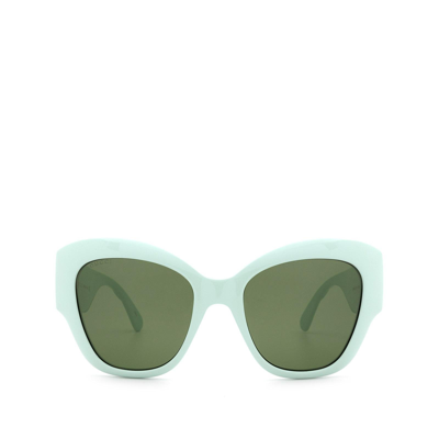 Shop Gucci Gg0808s Green Female Sunglasses