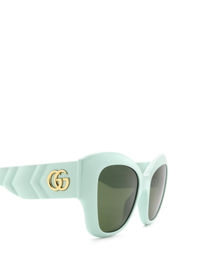 Shop Gucci Gg0808s Green Female Sunglasses