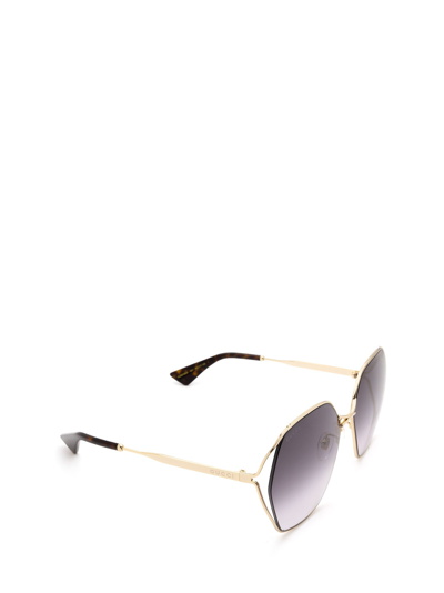 Shop Gucci Gg0818sa Gold Female Sunglasses