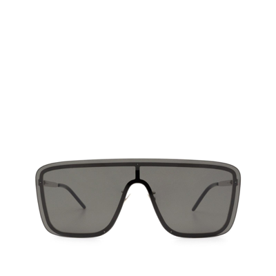 Shop Saint Laurent Unisex  Sl 364 Mask Silver Unisex Sunglasses