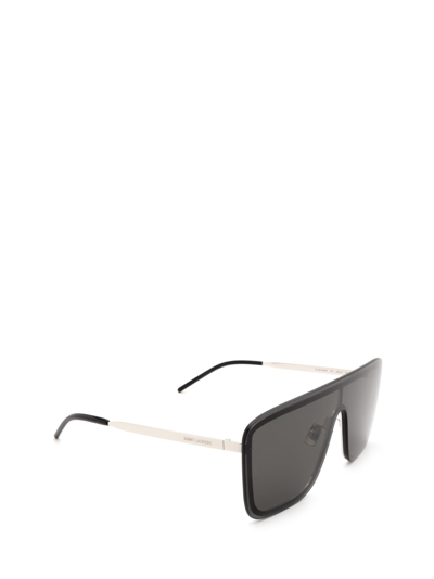 Shop Saint Laurent Unisex  Sl 364 Mask Silver Unisex Sunglasses