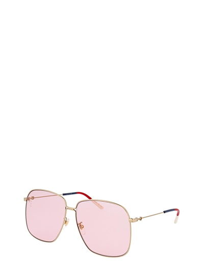 Gucci Pink Oversized Ladies Sunglasses Gg0394s 004 62 In Gold | ModeSens