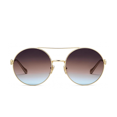 Shop Gucci Gg0878s Gold Female Sunglasses
