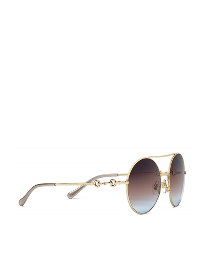 Shop Gucci Gg0878s Gold Female Sunglasses