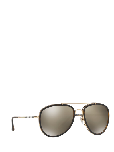 Shop Burberry Be3090q Brushed Gold