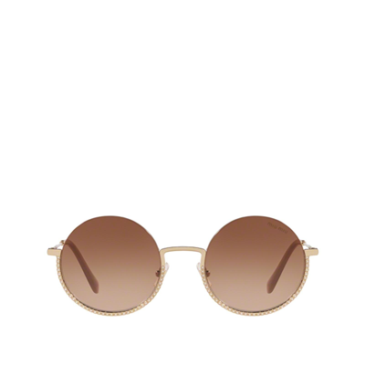 Shop Miu Miu Mu 69us Pale Gold Female Sunglasses