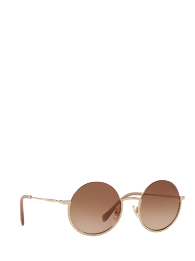 Shop Miu Miu Mu 69us Pale Gold Female Sunglasses