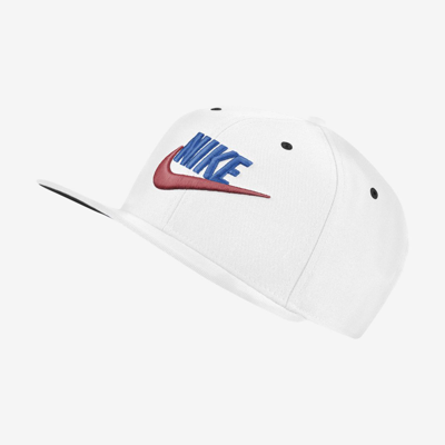 Shop Nike Sportswear Dri-fit Pro Futura Adjustable Cap In White,black,signal Blue