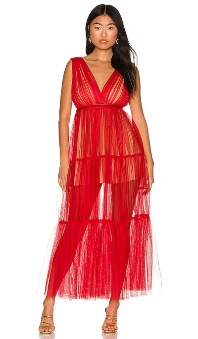 Shop Sau Lee Chloe Tulle Dress In Red