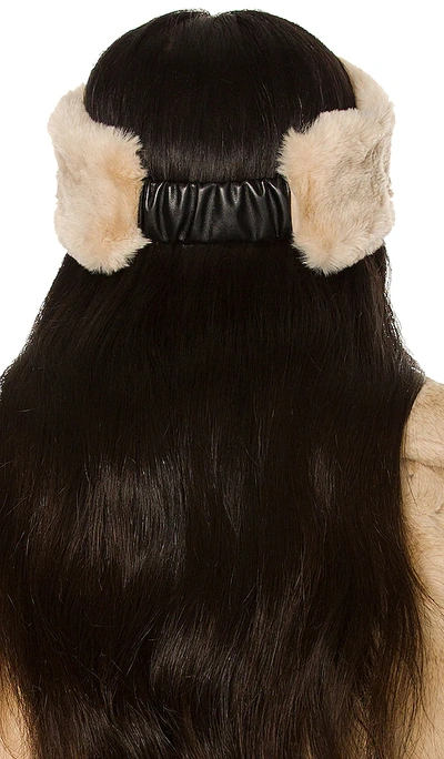Shop Apparis Eleni Faux Fur Headband In Beige