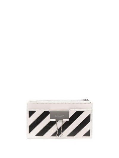 Shop Off-white Binder Zipped Card Case In Weiss