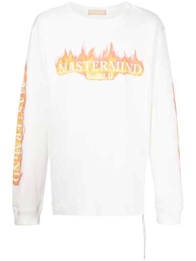 Mastermind Japan Logo-print Long-sleeve T-shirt In Weiss