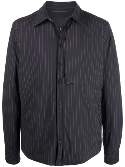 Shop Sease Stripe-print Pocket Shirt Jacket In Grau