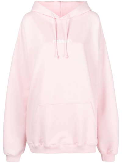 Shop Vetements Logo-print Oversized Hoodie In Rosa