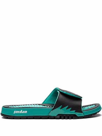 Shop Jordan Hydro V Retro "emerald" Sneakers In Black