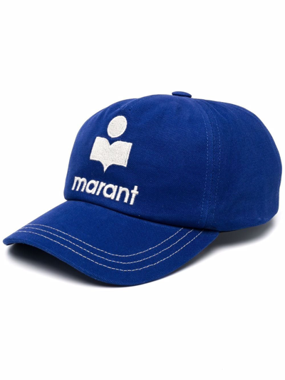 Shop Isabel Marant Embroidered-logo Baseball Cap In Blau