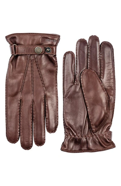 Shop Hestra 'jake' Leather Gloves In Chestnut