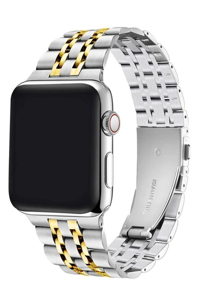 Shop The Posh Tech Posh Tech Rainey Silver/gold Stainless Steel Band For Apple Watch In Silver/gold/silver