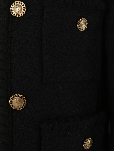 Shop Saint Laurent Tweed Black Jacket