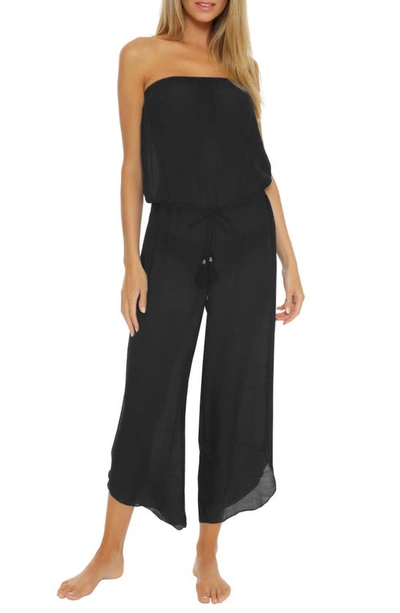 Shop Becca Strapless Cover-up Jumpsuit In Black