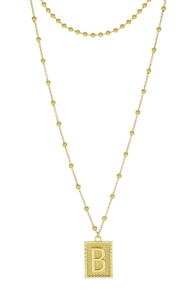 Shop Panacea Initial B Dot Layered Pendant Necklace In Gold - B