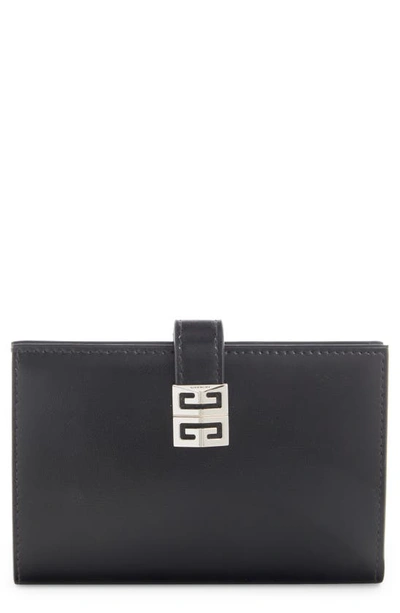 Shop Givenchy Medium 4g Bifold Calfskin Leather Wallet In Black