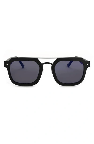 Shop Grey Ant Notizia 51mm Rectangle Sunglasses In Black/ Blue