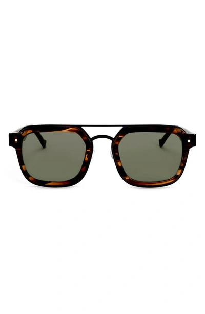 Shop Grey Ant Notizia 51mm Rectangle Sunglasses In Tortoise/ Green