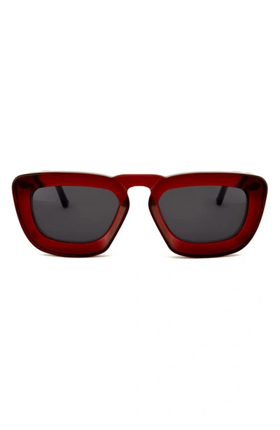 Shop Grey Ant Urlike 55mm Rectangle Sunglasses In Red / Grey