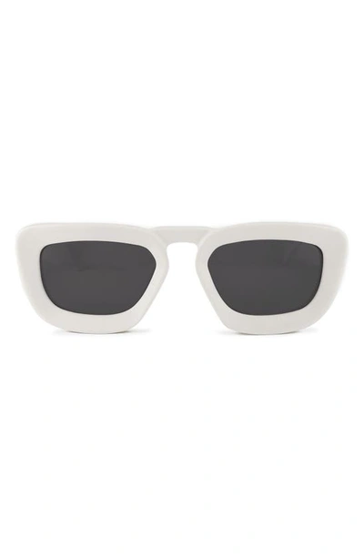 Shop Grey Ant Urlike 55mm Rectangle Sunglasses In White / Grey