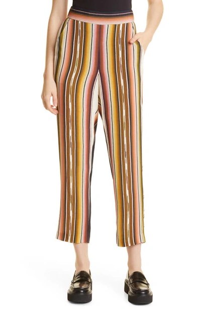 Shop Kobi Halperin Abigail Stripe Crop Pants In Natural Multi