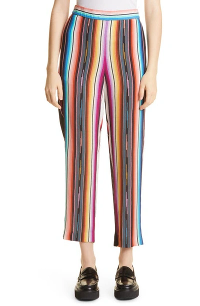 Shop Kobi Halperin Abigail Stripe Crop Pants In Magenta Multi