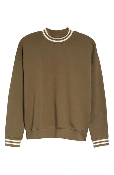 Shop Madewell Resourced Cotton Studio Ringer Mock Neck Sweatshirt In British Surplus
