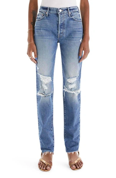 Mother The Trickster Ripped Ankle Straight Leg Jeans In Thrill Seeker |  ModeSens