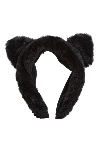 Shop Tasha Na Furry Cat Ear Headband In Black