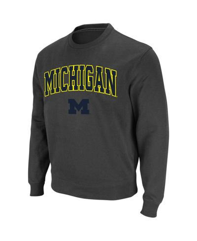 Shop Colosseum Men's Charcoal Michigan Wolverines Arch Logo Crew Neck Sweatshirt