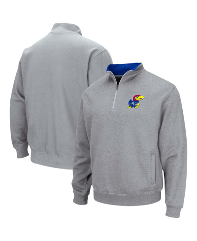 Shop Colosseum Men's Heathered Gray Kansas Jayhawks Tortugas Team Logo Quarter-zip Jacket
