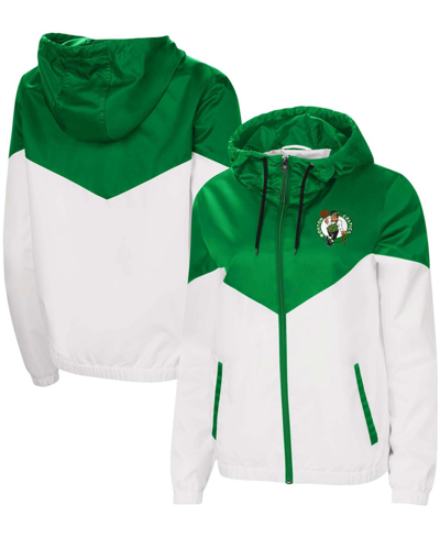Shop G-iii 4her By Carl Banks Women's Green, White Boston Celtics Shortstop Dewspo Water-repellent Full-zip Jacket In Green/white