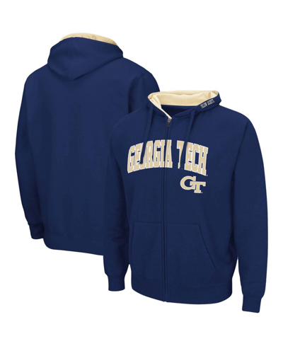 Shop Colosseum Men's Navy Georgia Tech Yellow Jackets Arch Logo 3.0 Full-zip Hoodie