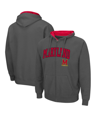 Colosseum Men's Charcoal Maryland Terrapins Arch Logo 3.0 Full-zip Hoodie In Charcoal